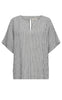 Freequent Bluse - Lavisco - Star Off-white w. Navy Blazer
