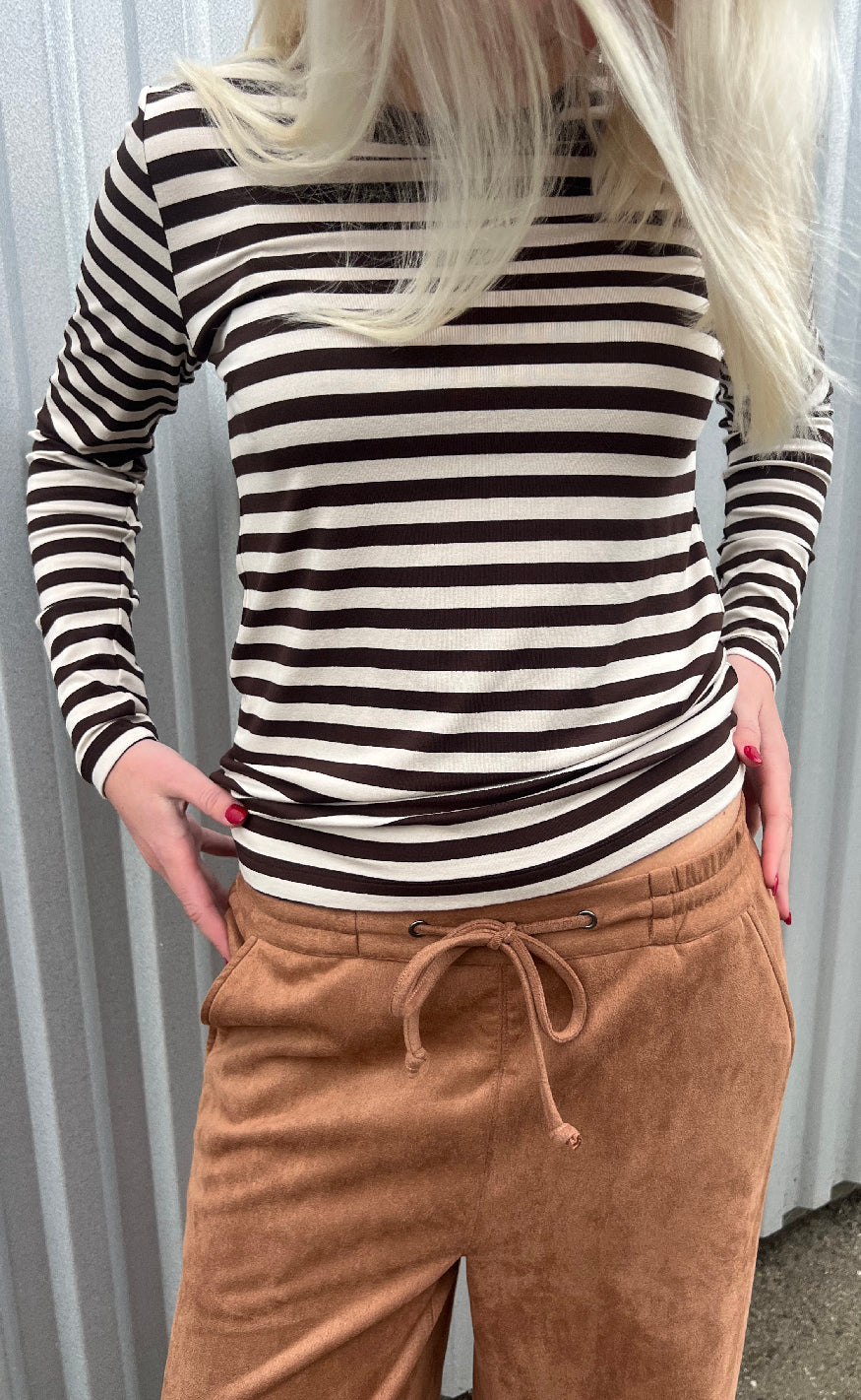 Freequent Bluse - Liana - Coffee Bean w. Moonbeam