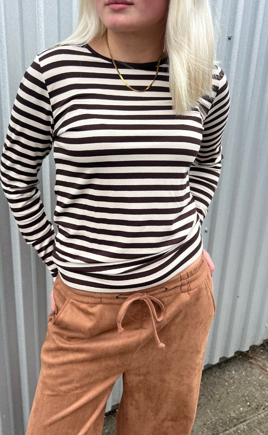 Freequent Bluse - Liana - Coffee Bean w. Moonbeam