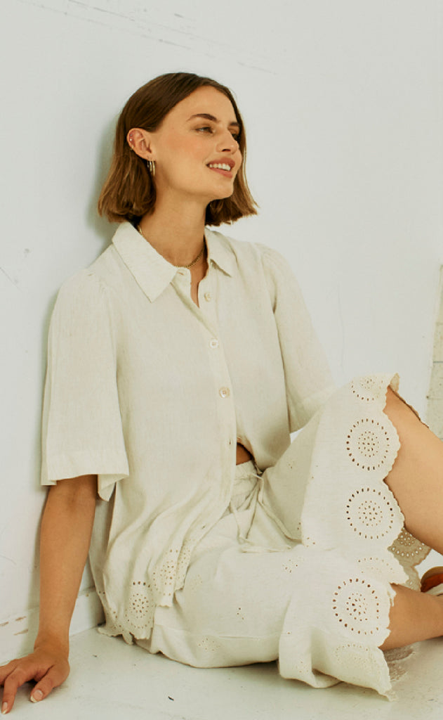 Freequent Bluse - Linus - Moonbeam Melange