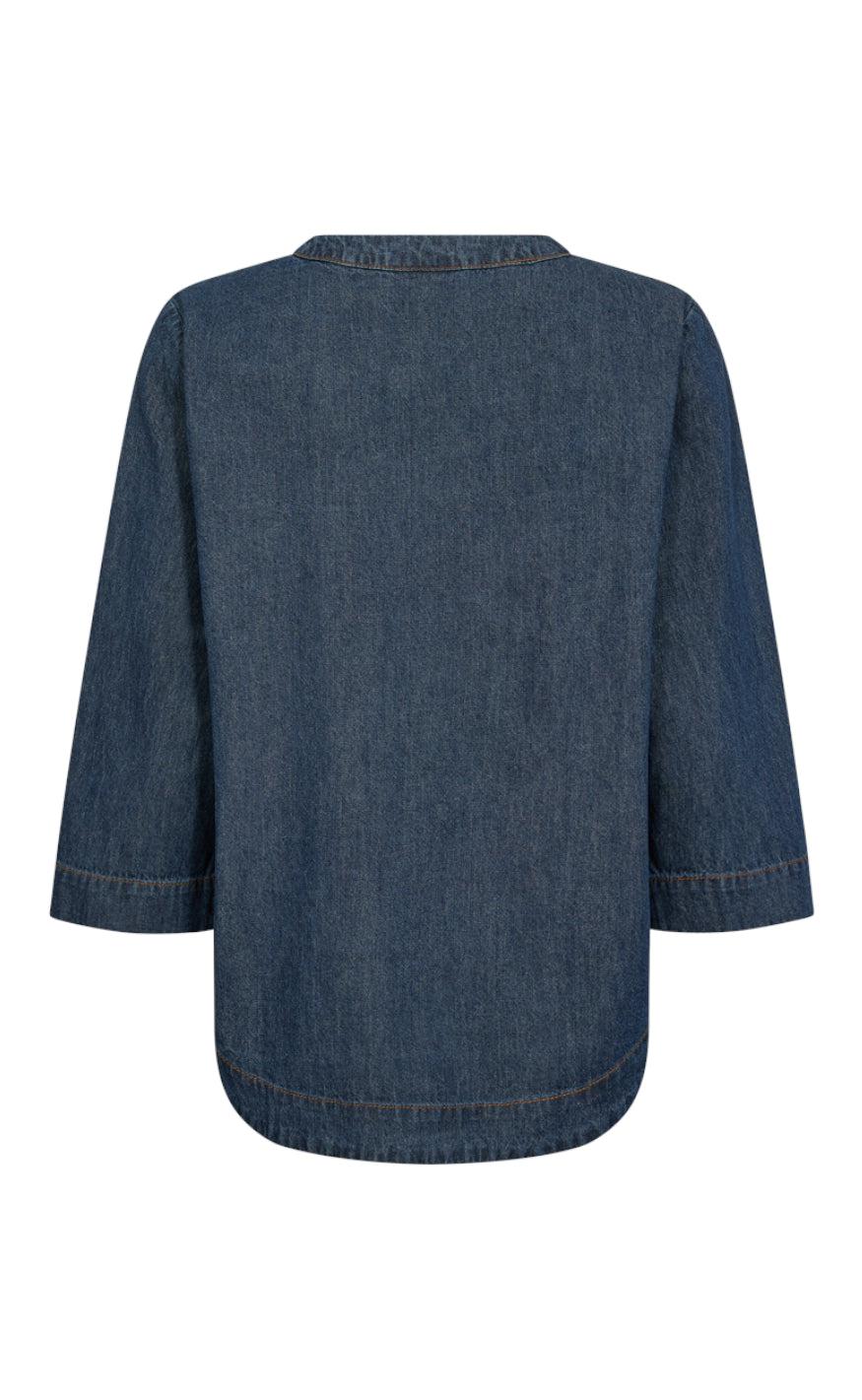 Freequent Bluse - Lisea - Dark Blue Denim
