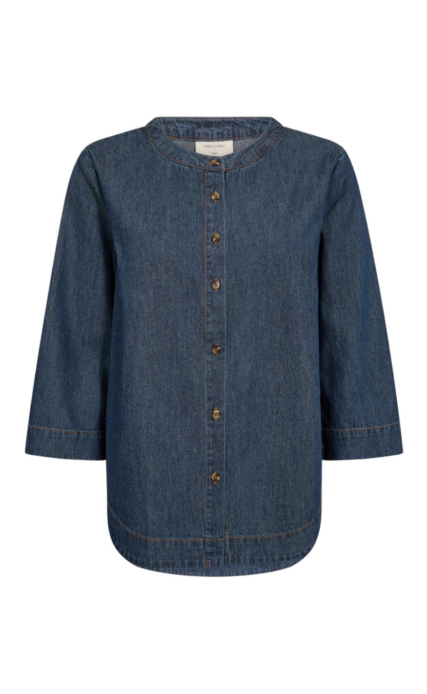 Freequent Bluse - Lisea - Dark Blue Denim
