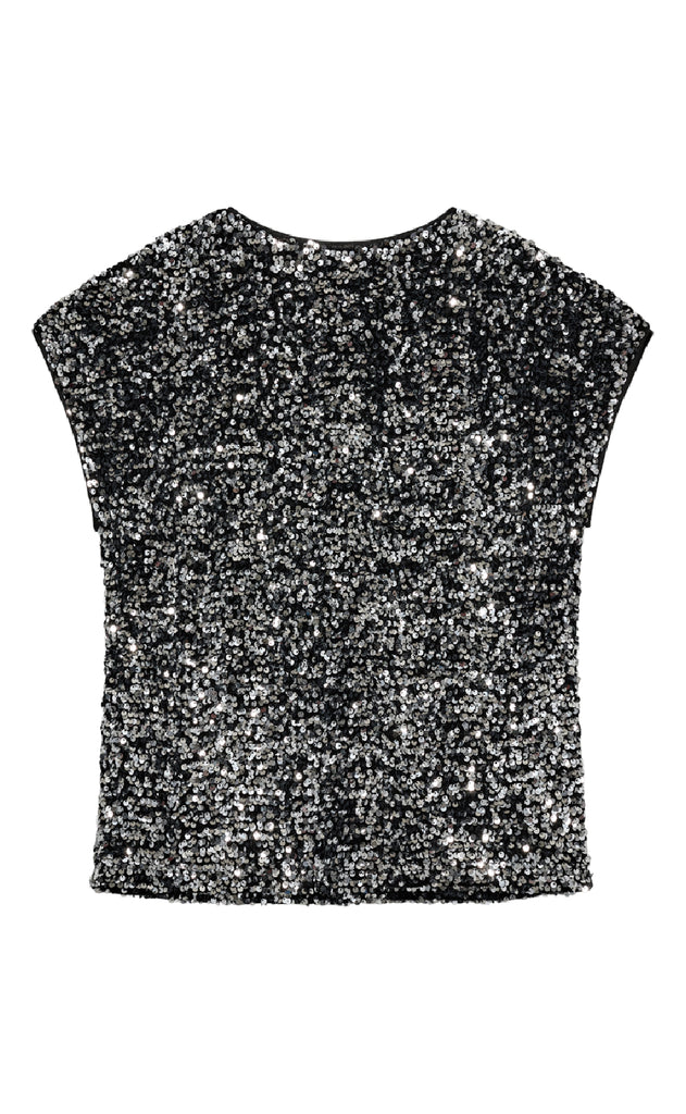 Freequent Bluse - Lune - Black w. Silver