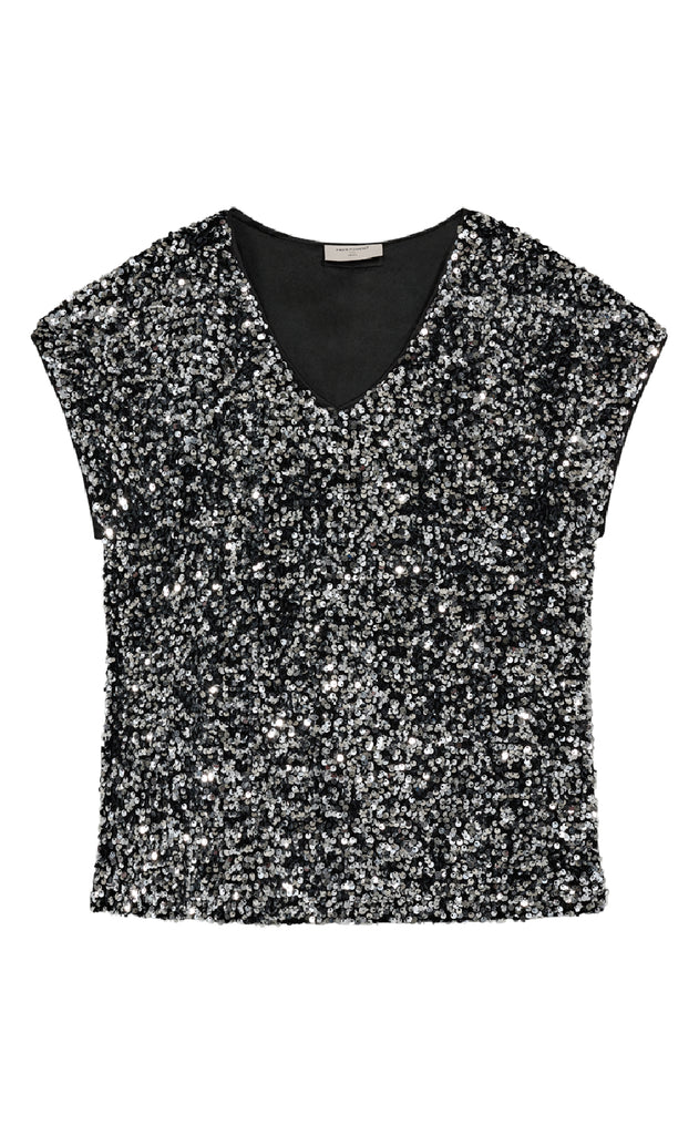 Freequent Bluse - Lune - Black w. Silver