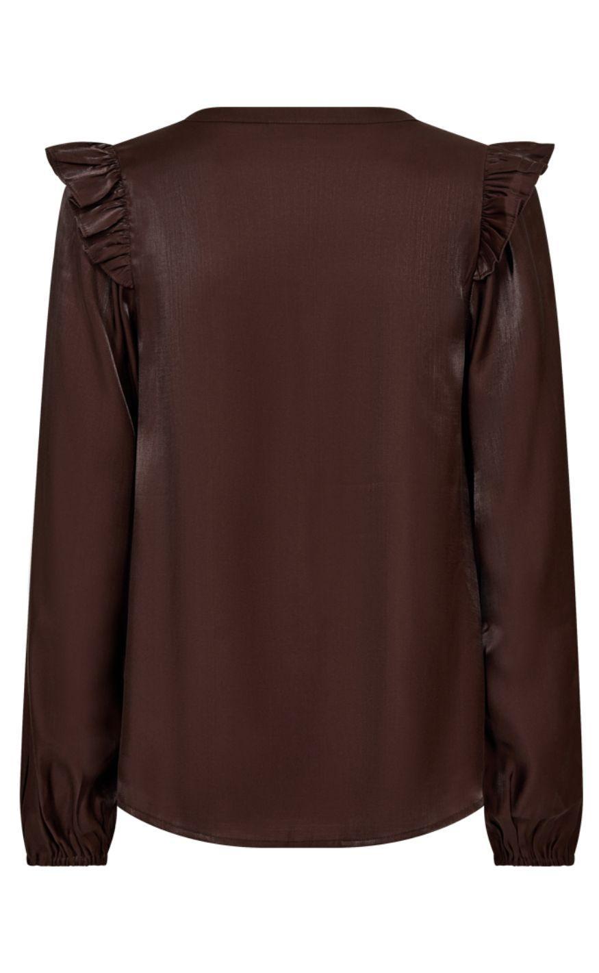 Freequent Bluse - Naron - Coffee Bean
