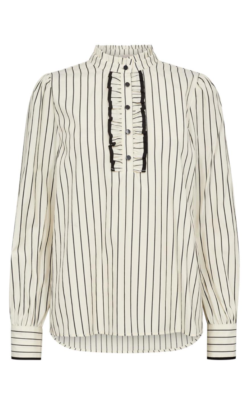 Freequent Bluse - Paly - Tofu w. Black