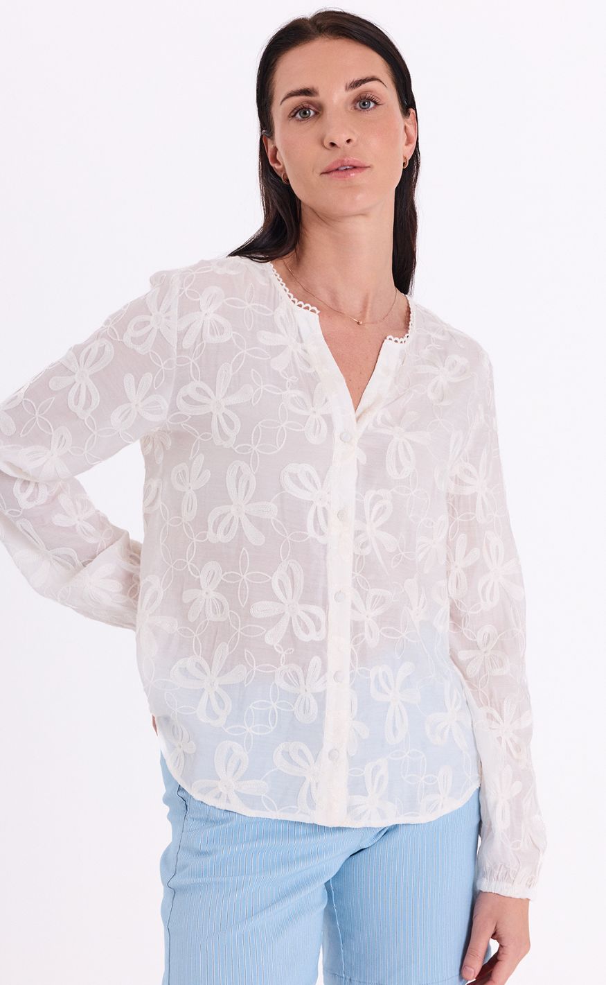Freequent Bluse - Randy - Star Off-white