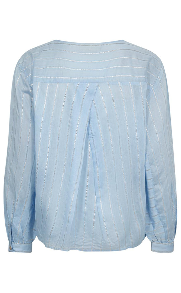 Freequent Bluse - Simi - Chambray Blue W. Silver