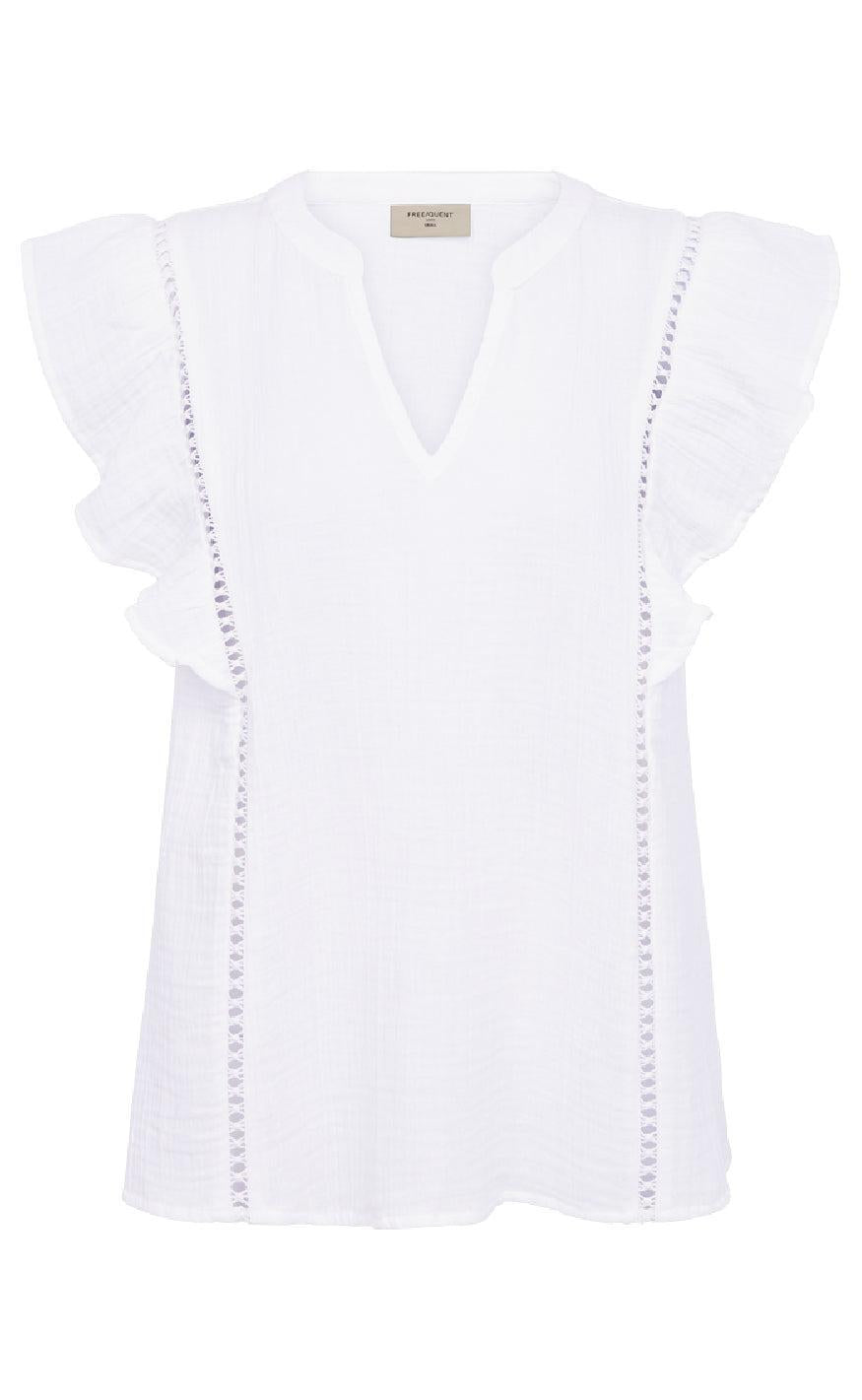 Freequent Bluse - Uline - Brilliant White
