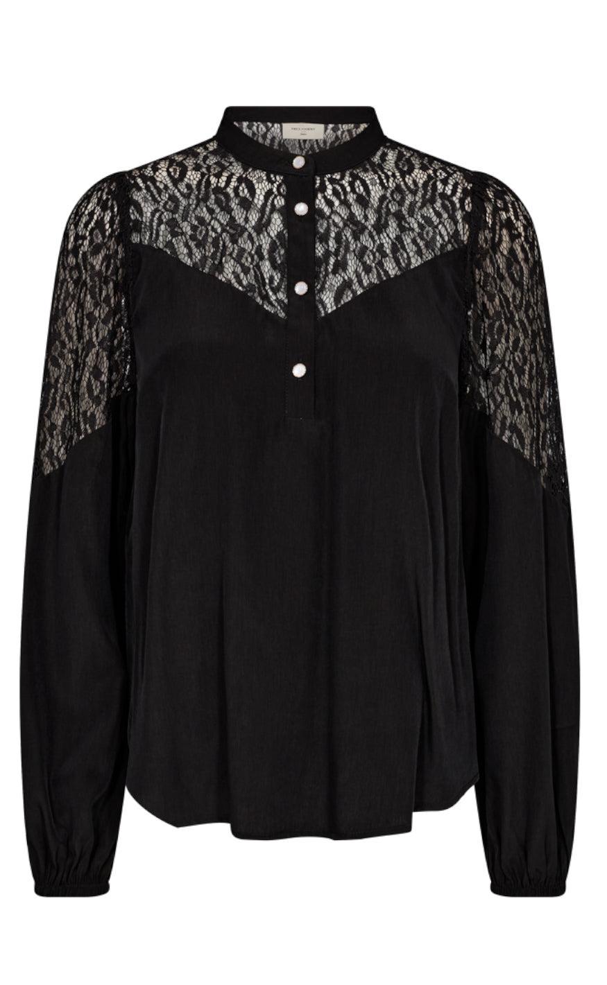 Freequent Bluse - Vialu - Black