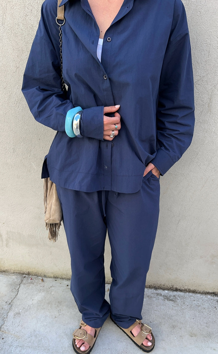 Freequent Bukser - Jally - Navy Blazer