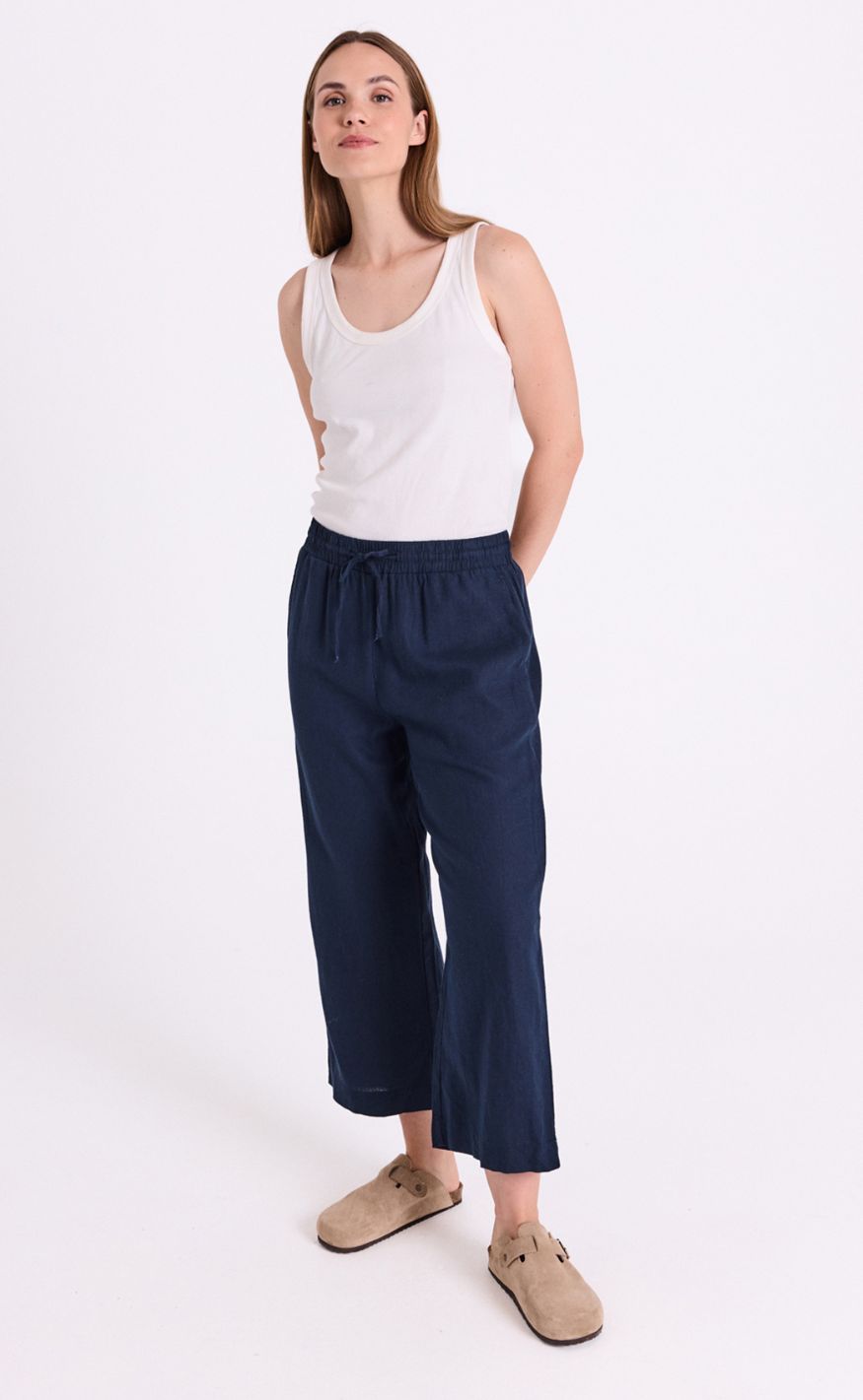 Freequent Bukser - Lava 7/8 - Navy Blazer