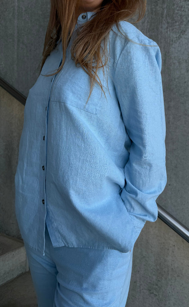 Freequent Bukser - Lava - Chambray Blue