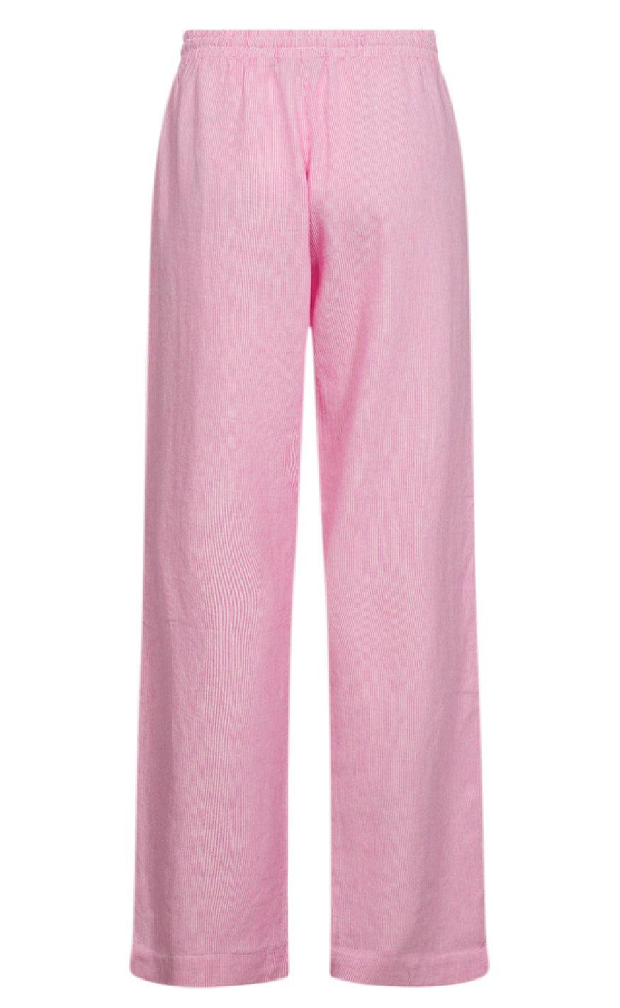 Freequent Bukser - Lava - Off White w. Fuchsia Pink