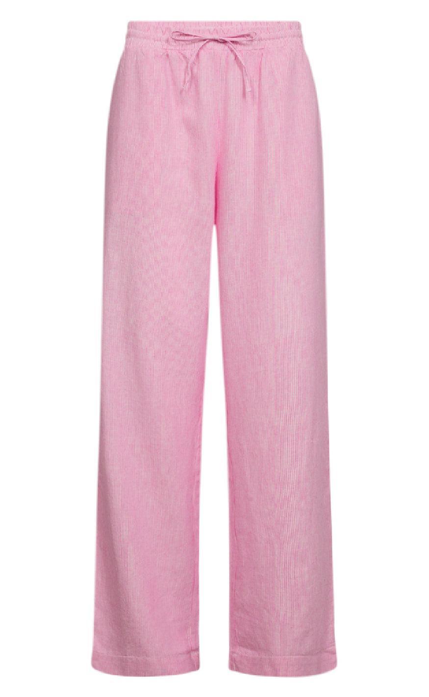 Freequent Bukser - Lava - Off White w. Fuchsia Pink