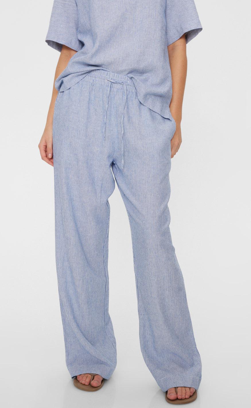 Freequent Bukser - Lava - Off White w. Nebulas Blue