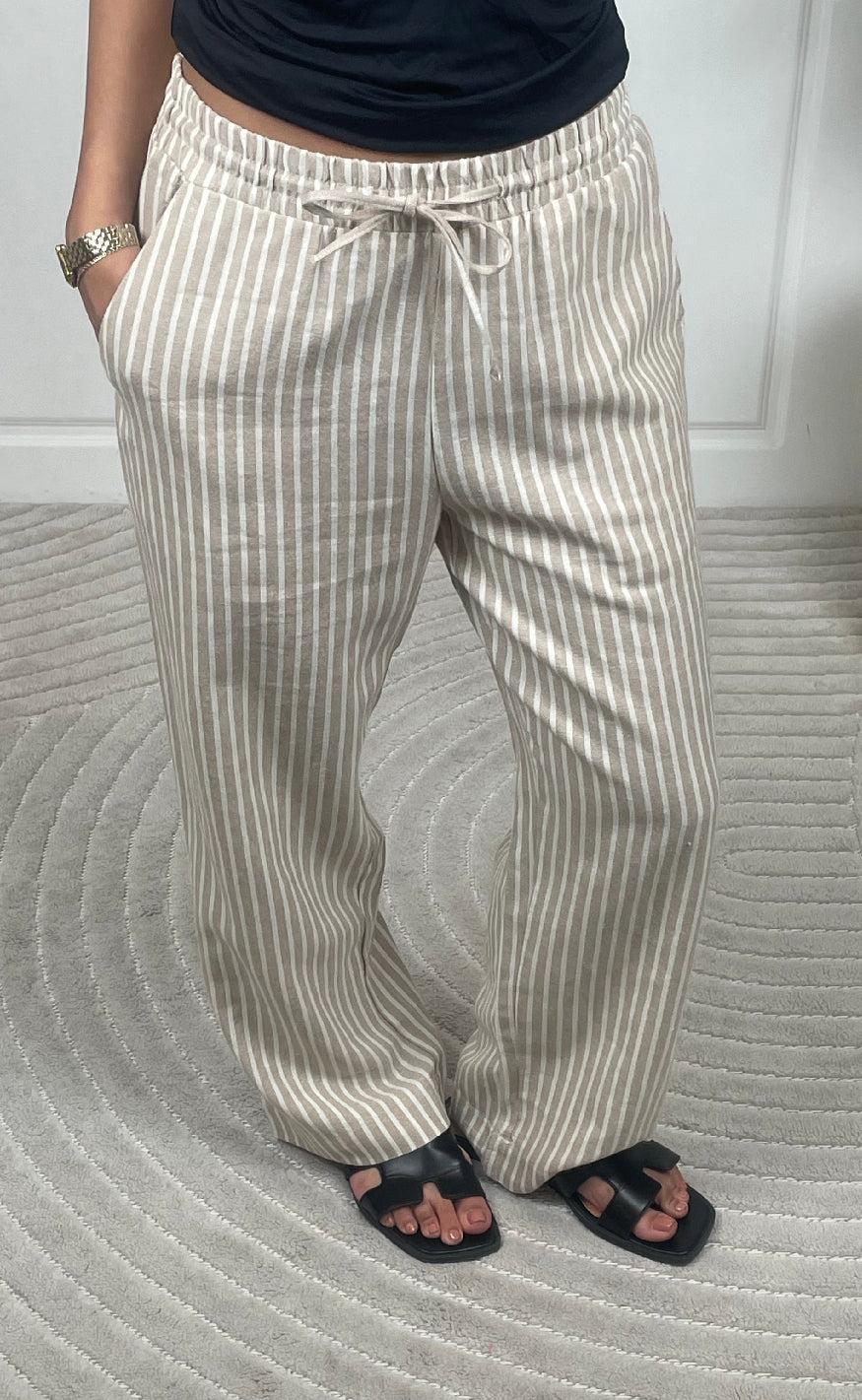 Freequent Bukser - Lava - Simply Taupe w. Off-white