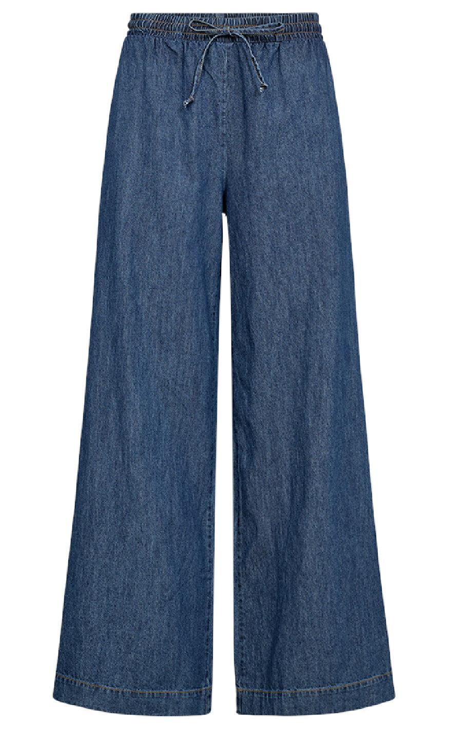 Freequent Bukser - Lisea Wide - Medium Blue Denim