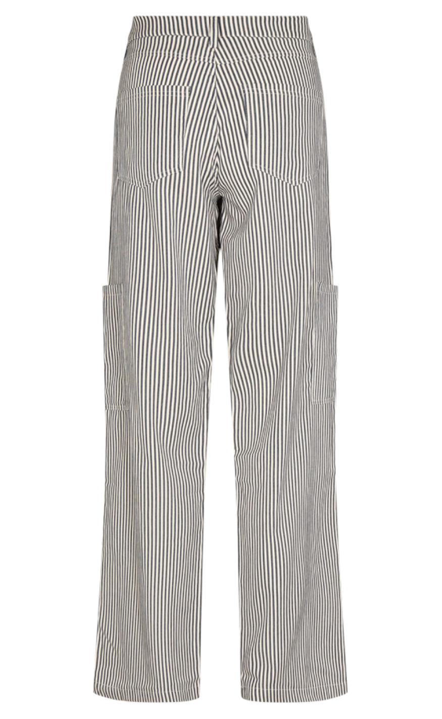 Freequent Bukser - Mella - Medieval Blue W. Off-White