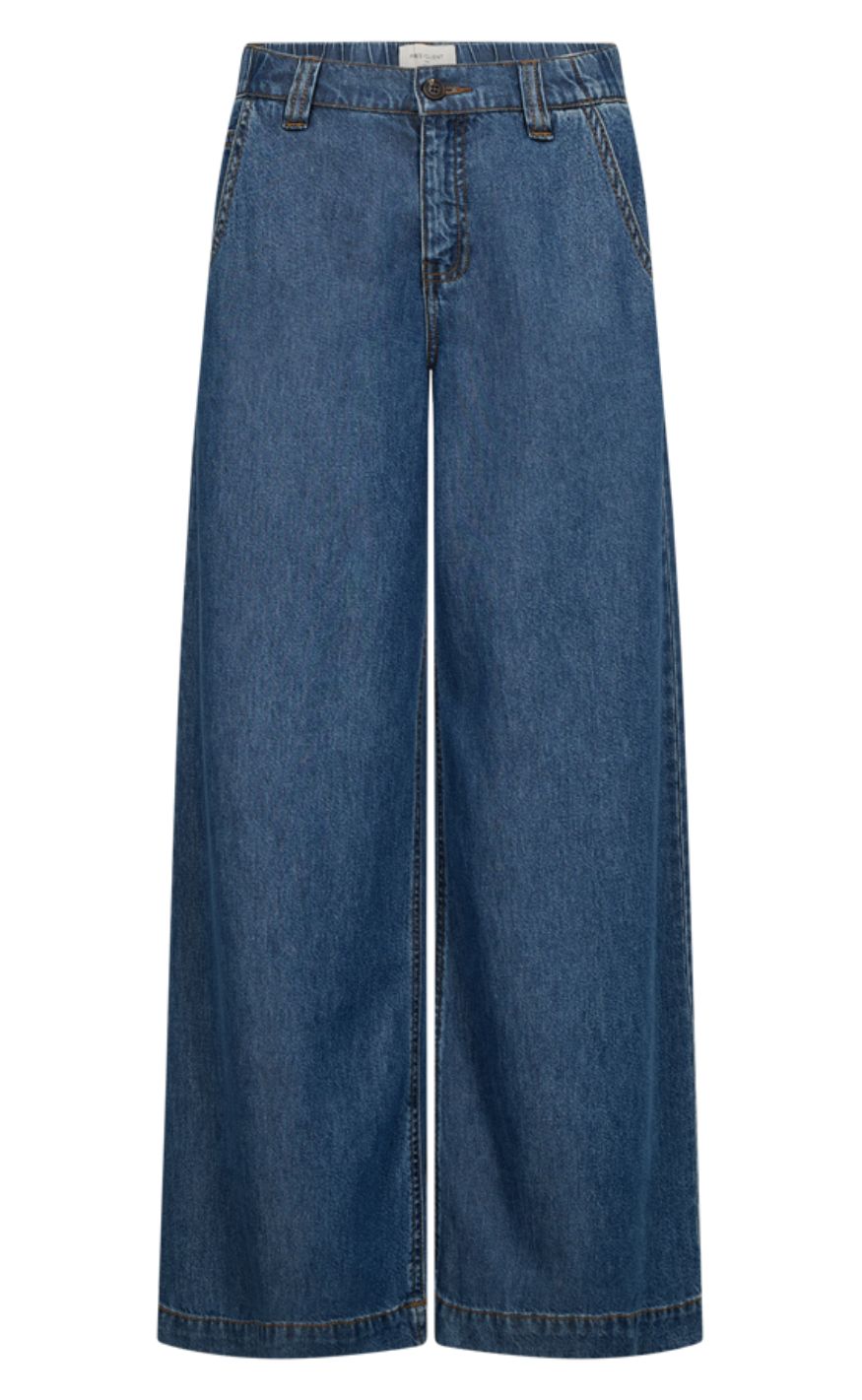 Freequent Bukser - Milo Pant - Medium Blue Denim