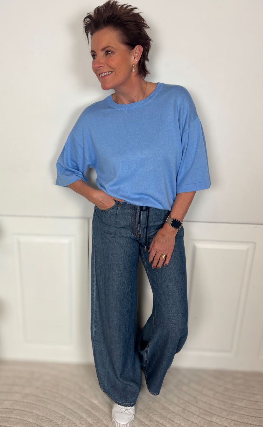 Freequent Bukser - Milo Wide - Medium Blue Denim