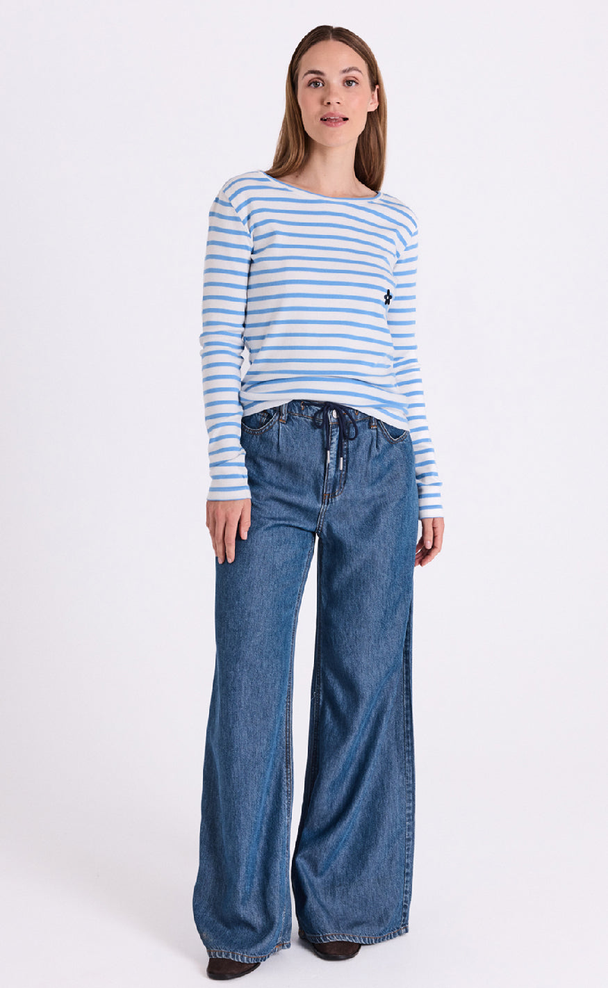 Freequent Bukser - Milo Wide - Medium Blue Denim
