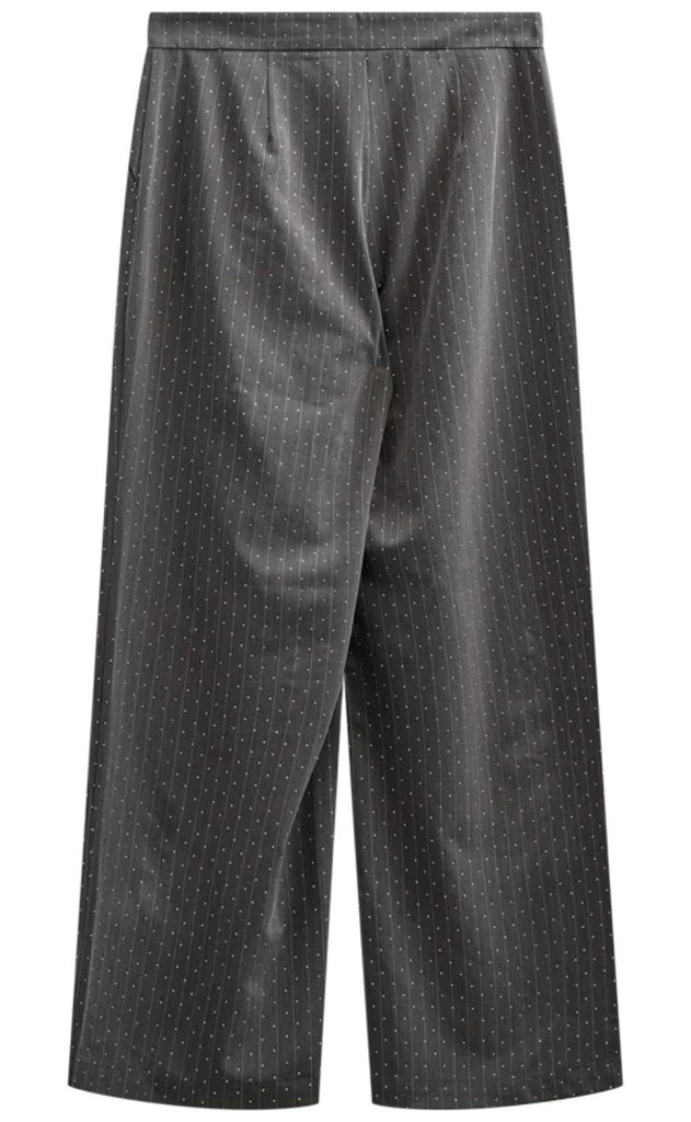 Freequent Bukser - Widy - Dark Grey Mel w Star Off-white