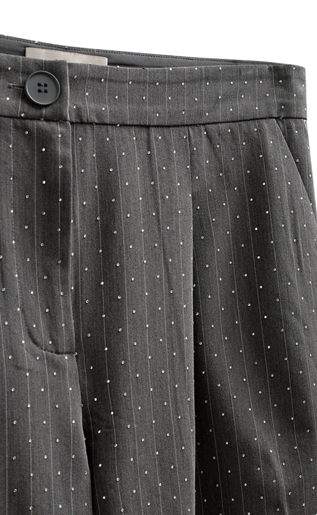 Freequent Bukser - Widy - Dark Grey Mel w Star Off-white