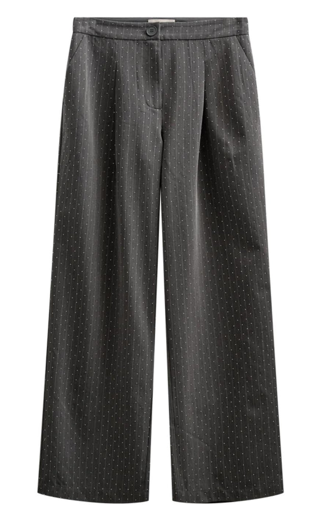 Freequent Bukser - Widy - Dark Grey Mel w Star Off-white