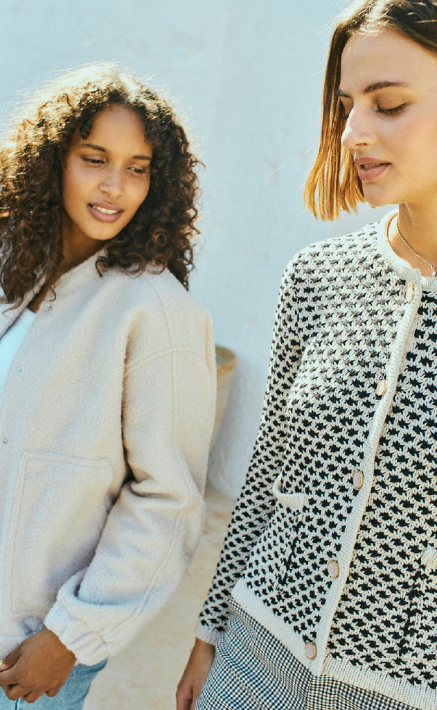 Freequent Cardigan - Cotla - Moonbeam w. Black