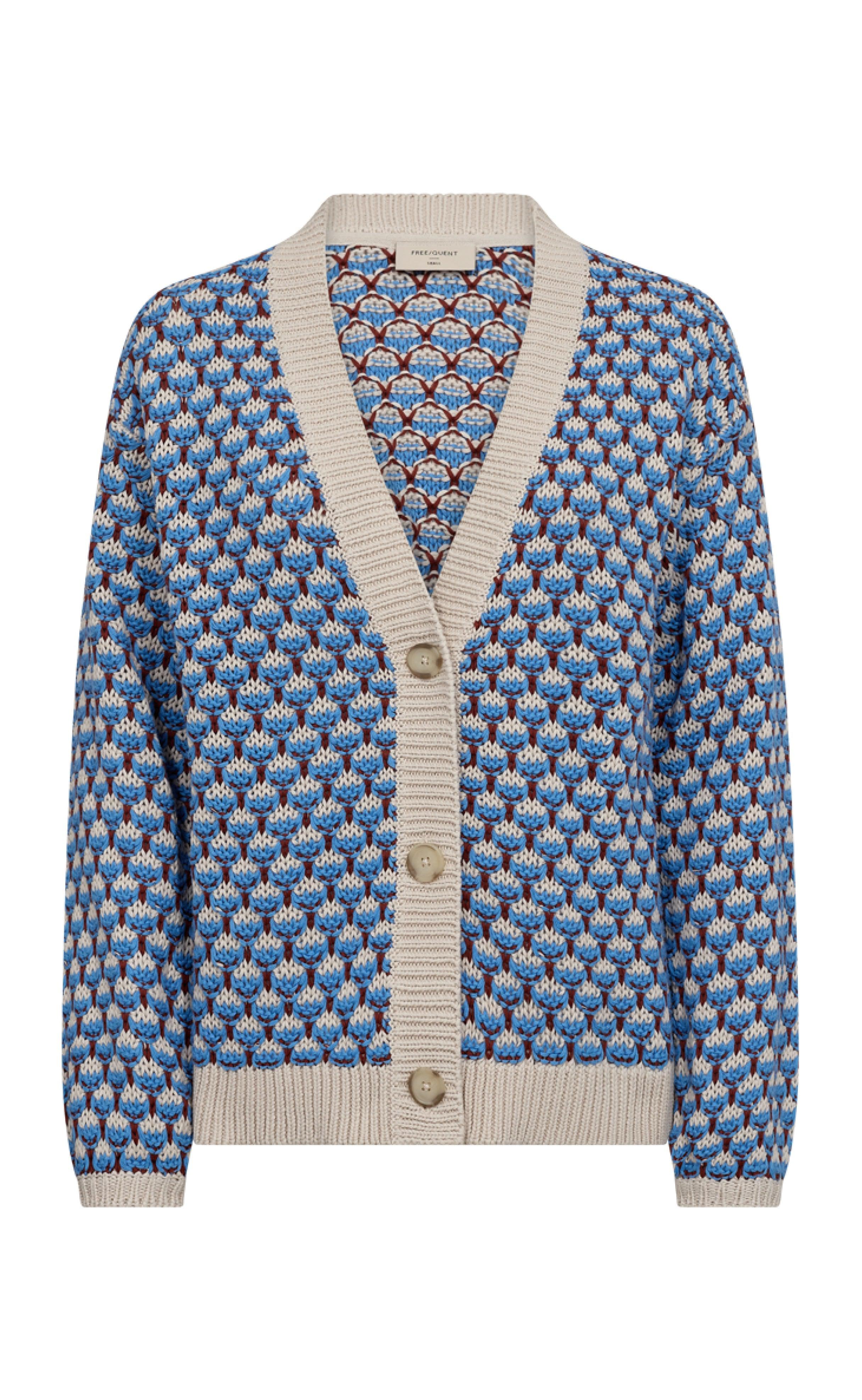 Freequent Cardigan - Flippy - Moonbeam W. Azure Blue