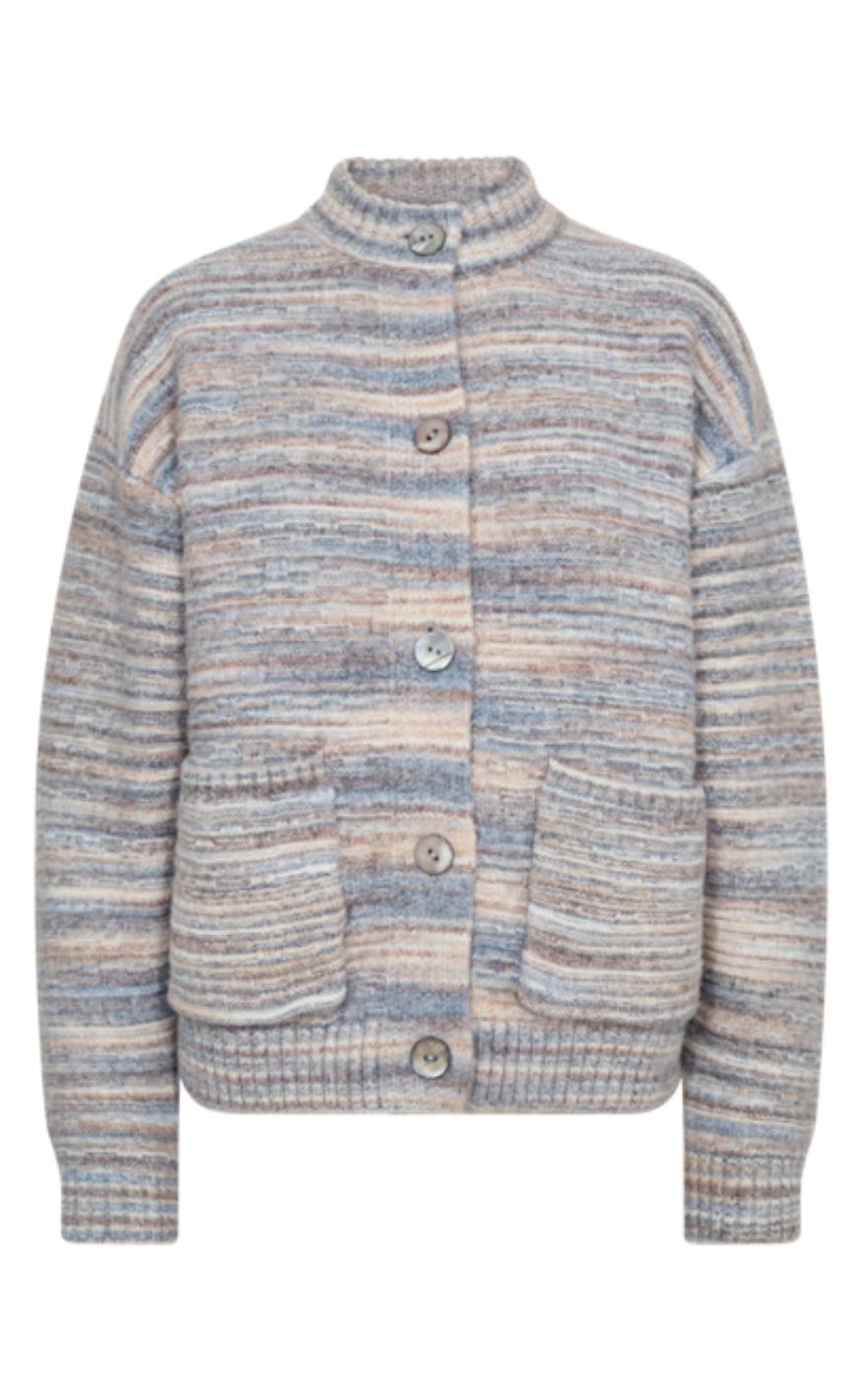 Freequent Cardigan - Grsclas - Star Off-white w. Baby Blue