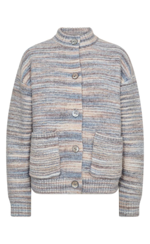 Freequent Cardigan - Grsclas - Star Off-white w. Baby Blue