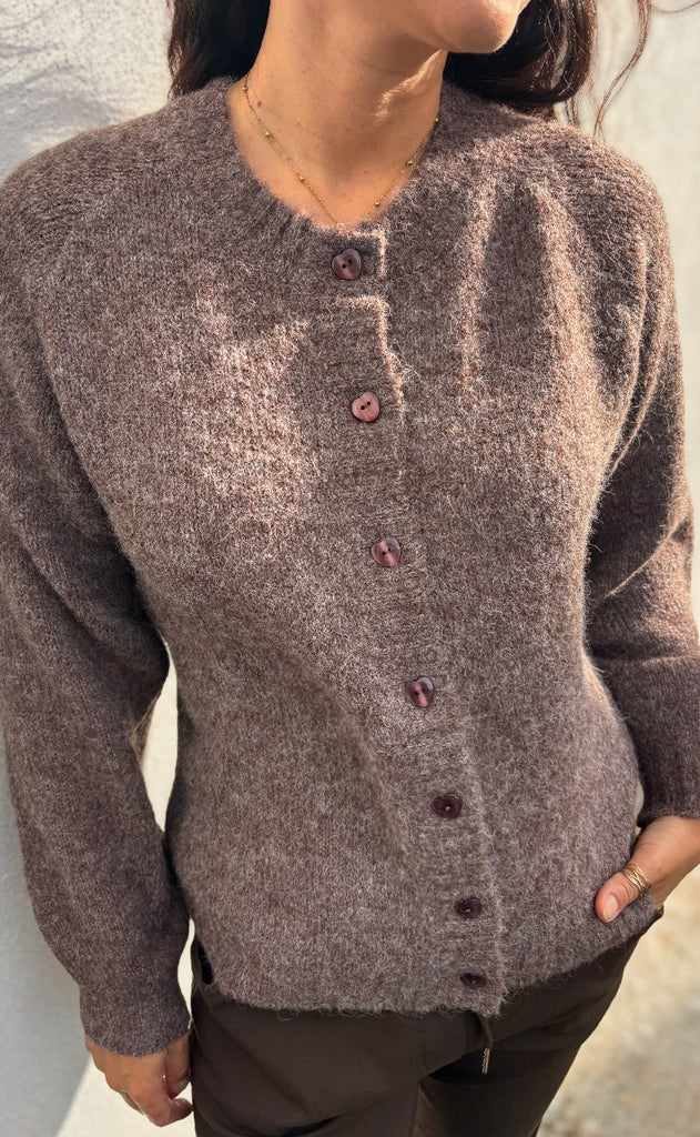 Freequent Cardigan - Louisa - Coffee Bean Melange