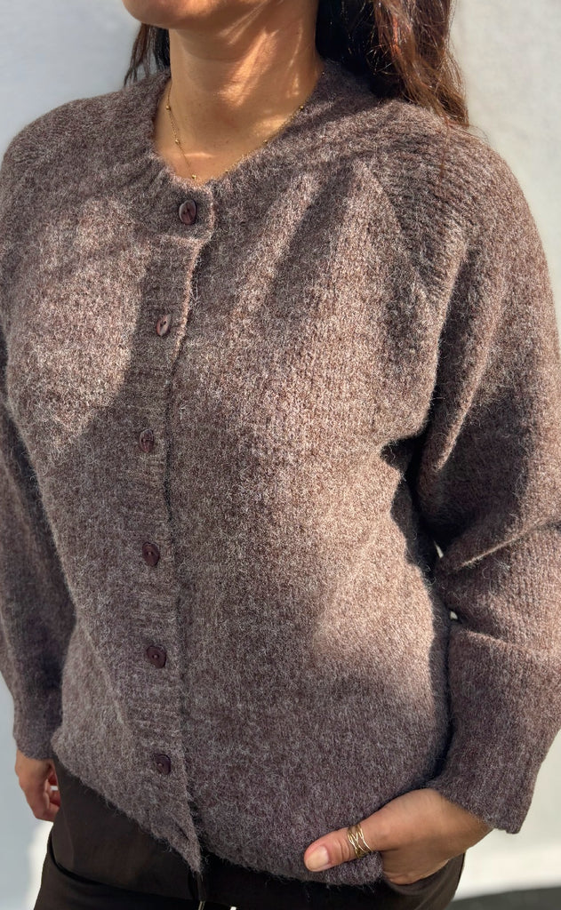 Freequent Cardigan - Louisa - Coffee Bean Melange