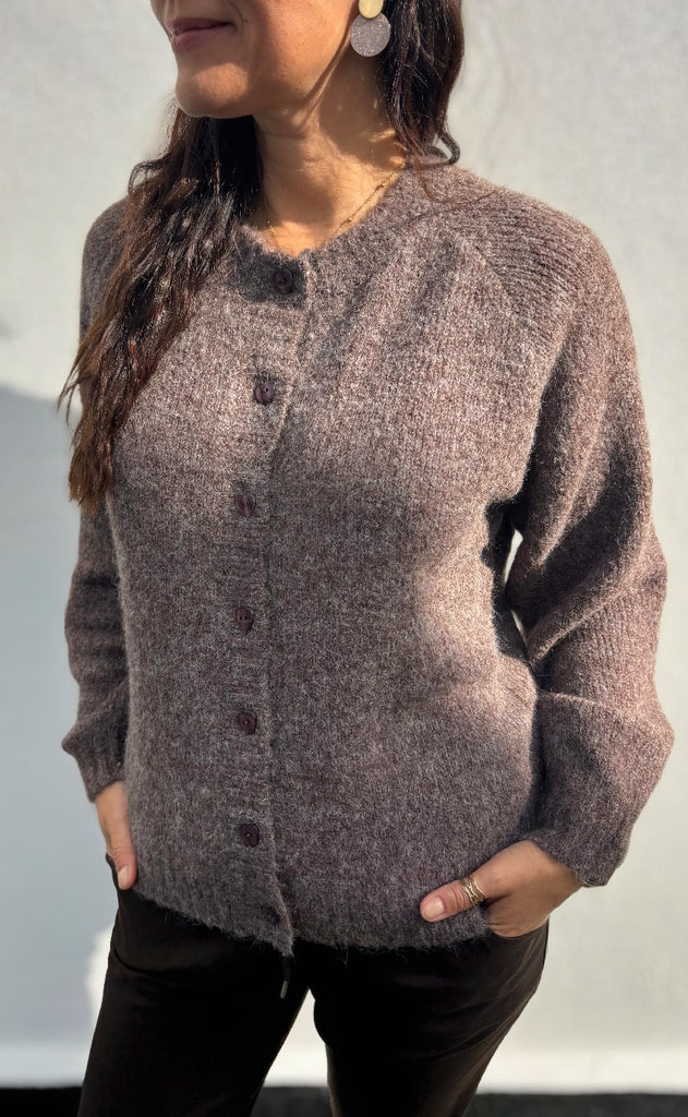 Freequent Cardigan - Louisa - Coffee Bean Melange