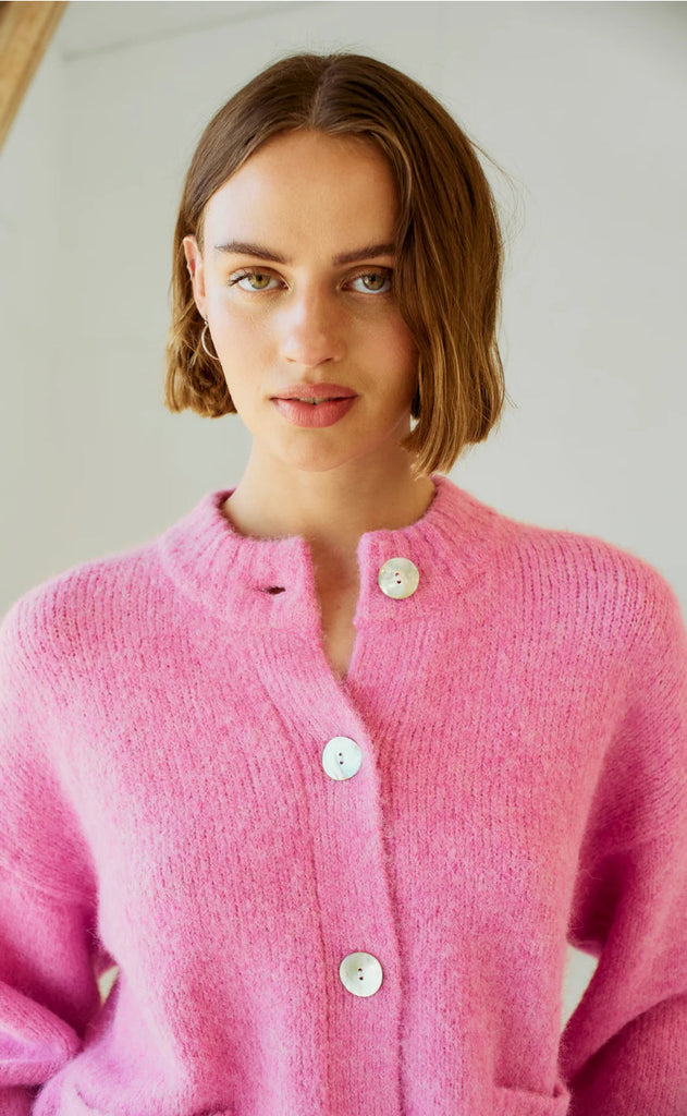 Freequent Cardigan - Louisa - Fuchsia Pink