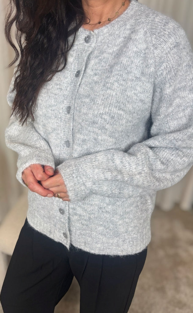 Freequent Cardigan - Louisa - Light Grey Melange