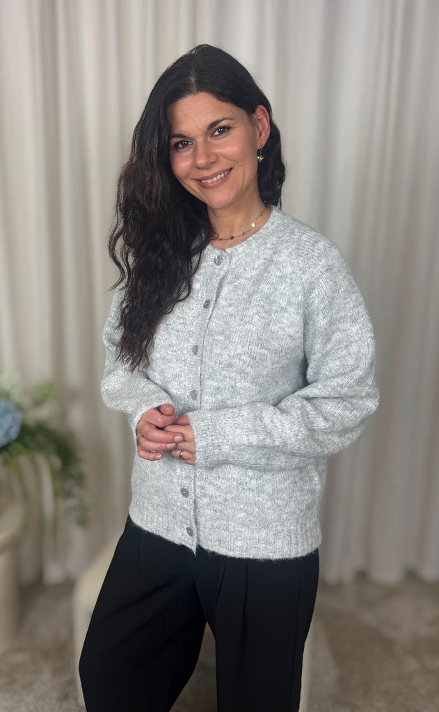 Freequent Cardigan - Louisa - Light Grey Melange