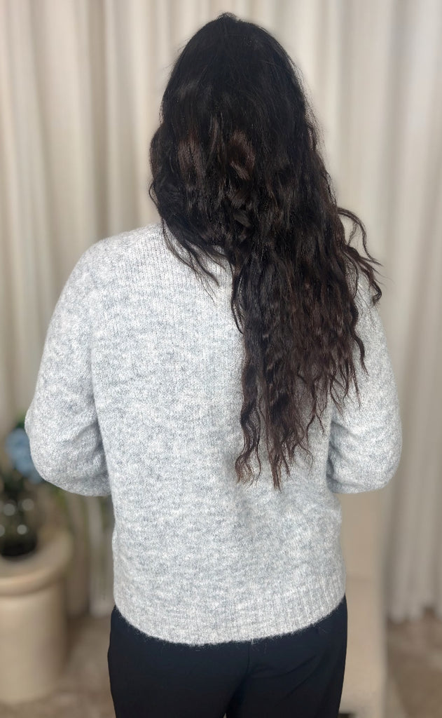 Freequent Cardigan - Louisa - Light Grey Melange