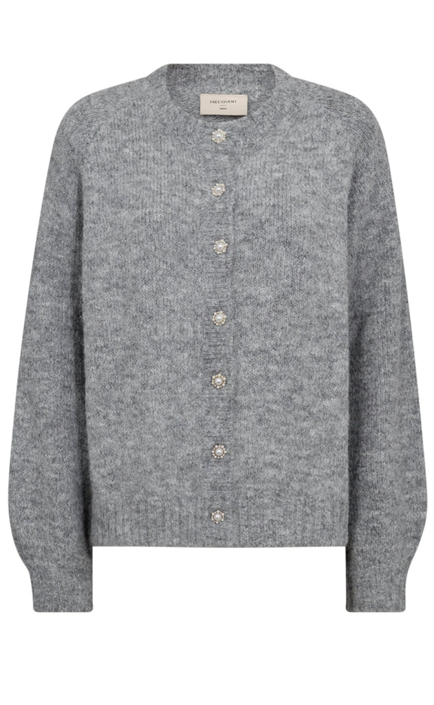 Freequent Cardigan - Louisa - Medium Grey Melange