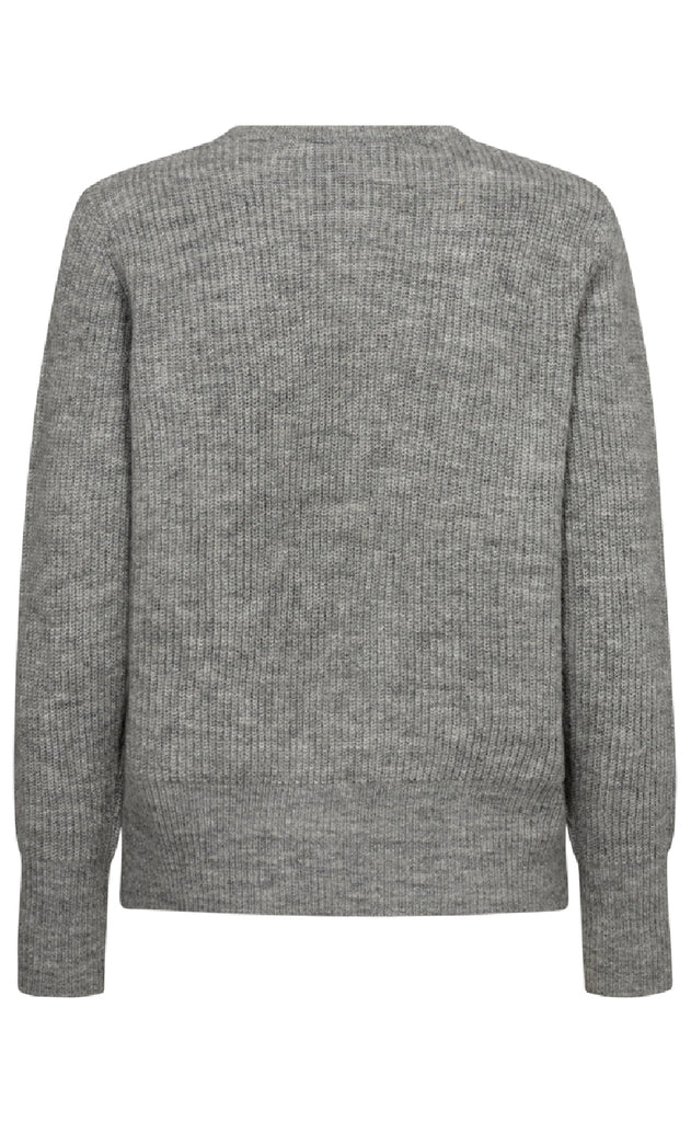 Freequent Cardigan - Pearl - Medium Grey Melange