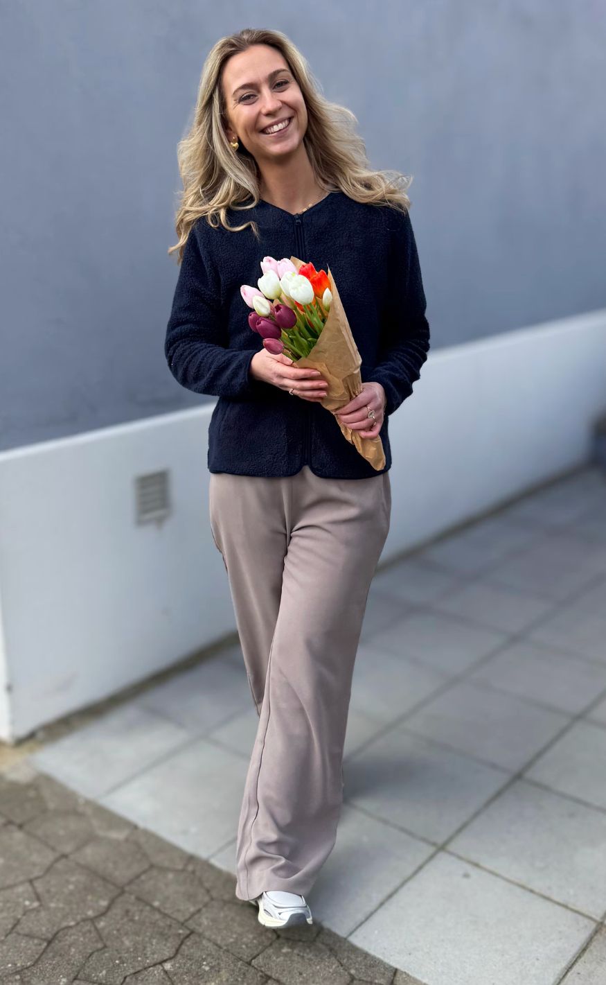 Freequent Jakke - Teddy - Navy Blazer