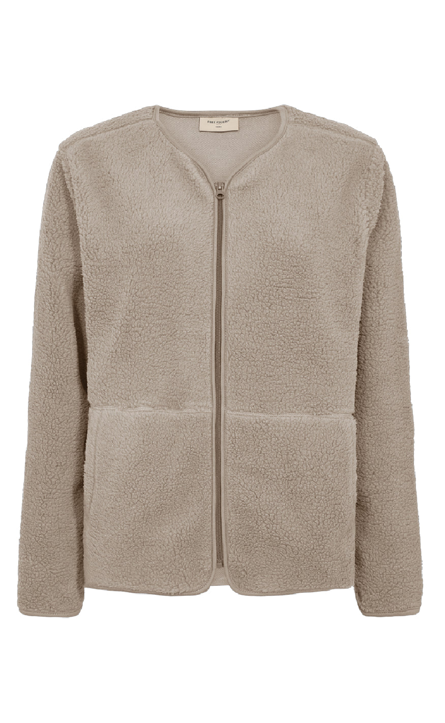 Freequent Jakke - Teddy - Simply Taupe