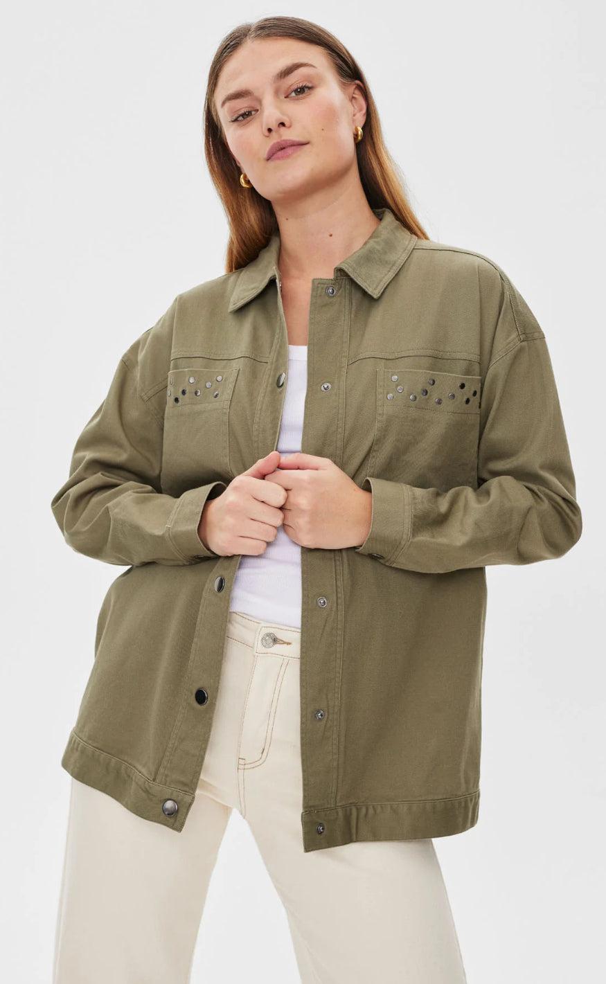 Freequent Jakke - Utili - Deep Lichen Green