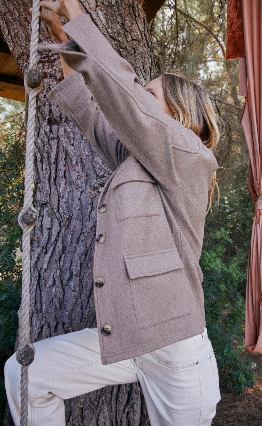 Freequent Jakke - Yanna - Taupe Gray Melange