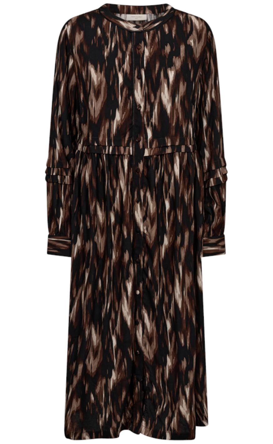 Freequent Kjole - Baya - Black W. Desert Taupe