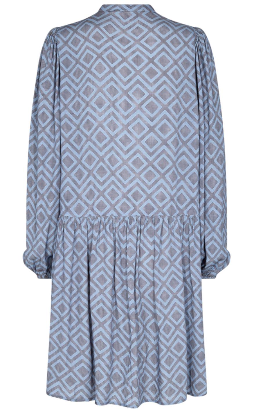 Freequent Kjole - Blie - Azure Blue W. Burnt Henna