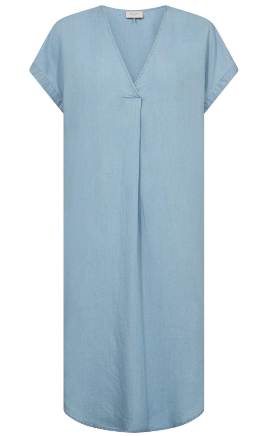 Freequent Kjole - Carly - Light Blue Denim