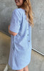 Freequent Kjole - Lava 206288 - Off-white w. Nebulas Blue